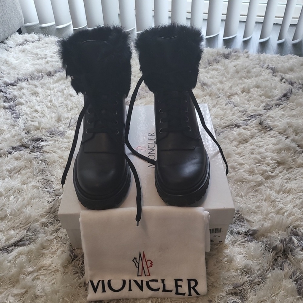 Black Moncler Boots Size 9. Great condition. Worn a few times